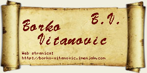 Borko Vitanović vizit kartica